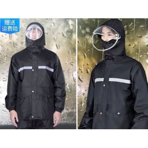 防風防暴雨反光雨衣 紅/銀 型號M17002R S